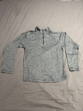 adidas Gray Heather Quarter-Zip Pullover Hoodie